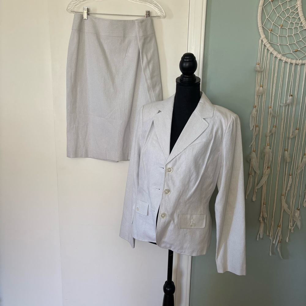 Cato Elegant White Blazer and Skirt Set